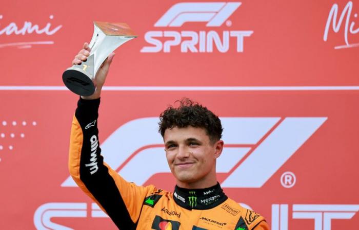 Lando Norris wins a rainy and crash-filled Formula 1 sprint race in Miami