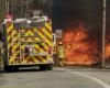 A fire forces the closure of Route 117 in Rouyn-Noranda