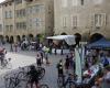 Villefranche-de-Rouergue. The bicycle was celebrating this Saturday, Place Notre-Dame