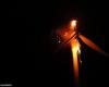 A wind turbine caught fire in the middle of the night