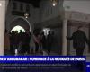 A tribute paid to the Paris mosque this morning, its burial planned in Mali