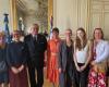Three high school students from Châteaubriant, winners of the 1st national prize for the resistance and deportation competition, received at the Élysée on May 7 as part of the 80th anniversary of the Nazi capitulation in Europe