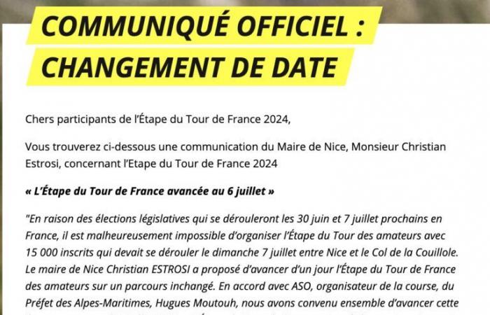 The 2024 Tour de France Stage has just been brought forward by one day