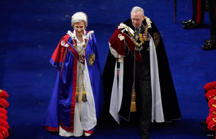 The Duchess of Gloucester at the center of the Order of the Garter ceremony