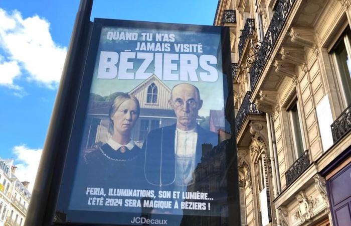 why Béziers uses one of the most famous American paintings to advertise in Paris