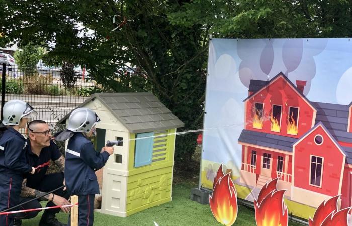 the children also have their festival, against a backdrop of wonder at the firefighters