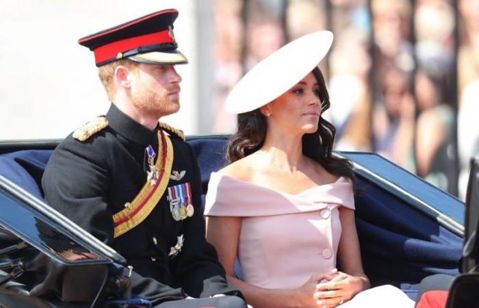 Wearom Meghan Markle and Harry are now Trooping the Color 2024