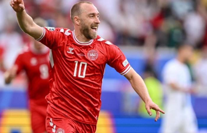 Slovenia – Denmark: three years after his heart attack, Christian Eriksen is the first Danish scorer