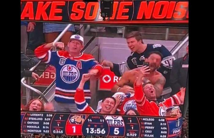 When Paul Bissonnette strangles two Oilers fans with joy