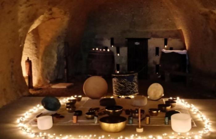 relaxing sound journey in a troglodytic cave