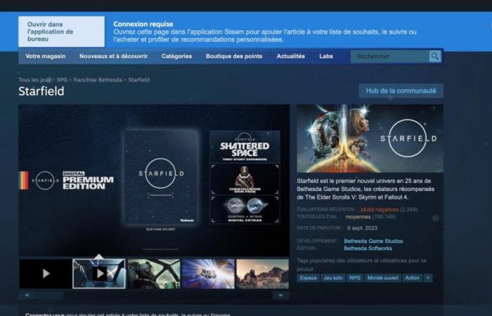Starfield gets a torrent of hate on Steam