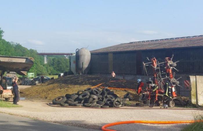 it was a fire in a silo of dry grass