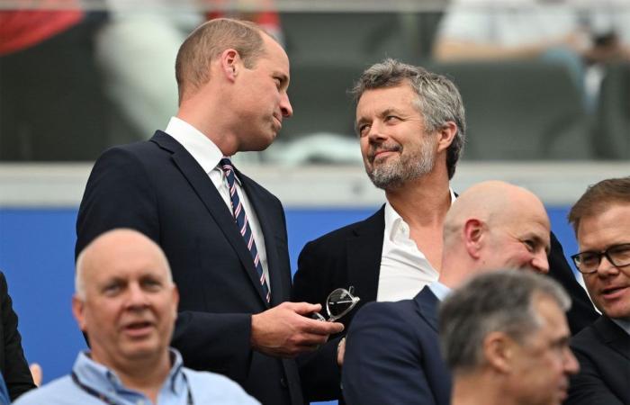 William and Frederik X, rivals for a day in the stands of Euro 2024