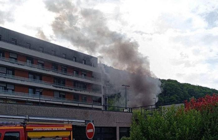 A fire at Monod hospital, near Le Havre: the fire started from the parking lot