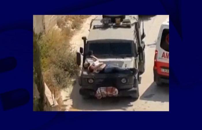 Palestinian tied to Israeli military vehicle, IDF announces opening investigation