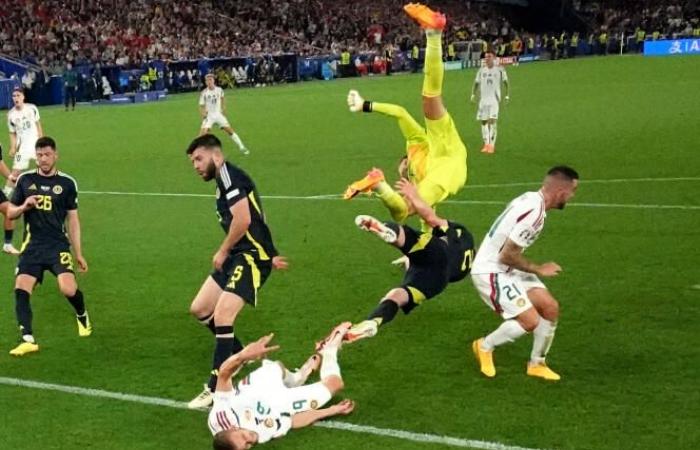 Hungary beats Scotland but loses its striker Varga, evacuated after a facial fracture