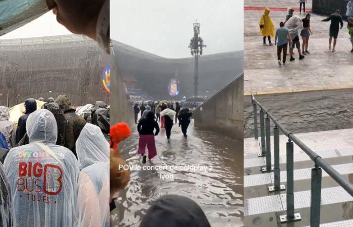 PICTURES. Torrential rain falls on the audience just before the Coldplay concert in Lyon and transforms the pit into a paddling pool