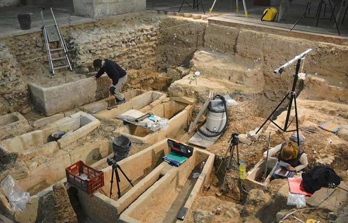 Discovery of a Merovingian remains in a sarcophagus near Chartres