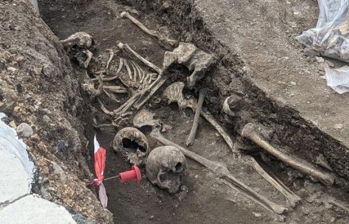Works near Chartres Cathedral: a skeleton from the Middle Ages brought to light