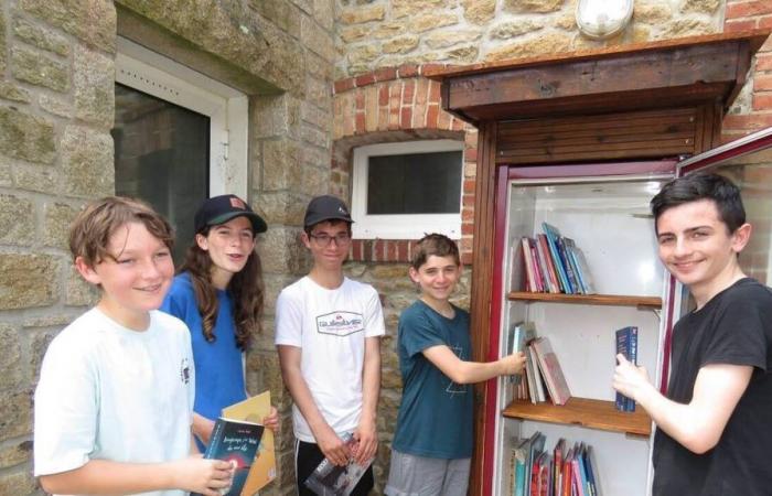 In Sainte-Anne-d’Auray, teenagers transformed an old fridge into a book box
