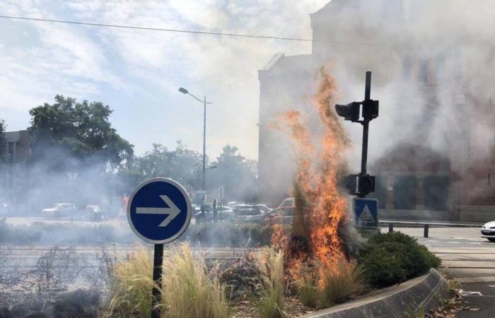 A fire breaks out near the tracks, tram traffic briefly cut off in Nantes