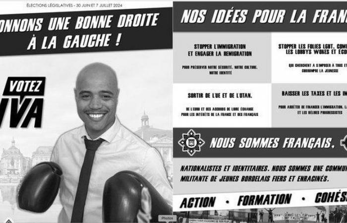 Legislative elections: boxing gloves, Celtic cross… in Bordeaux, identity candidate Yanis Iva promises to “give the left a good right”