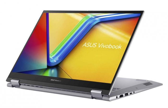 Sales €799 Asus VivoBook S 14 Flip TN3402YA-LZ348W, 2-in-1 laptop PC 14-inch touchscreen tablet Silver nomadic 8h NumPad AMD easy to carry