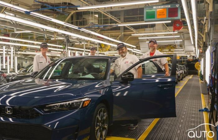 Production of the Honda Civic hybrid launched in Ontario