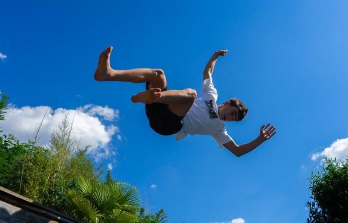The young Elio Verdonck will represent Millau at the French parkour championships