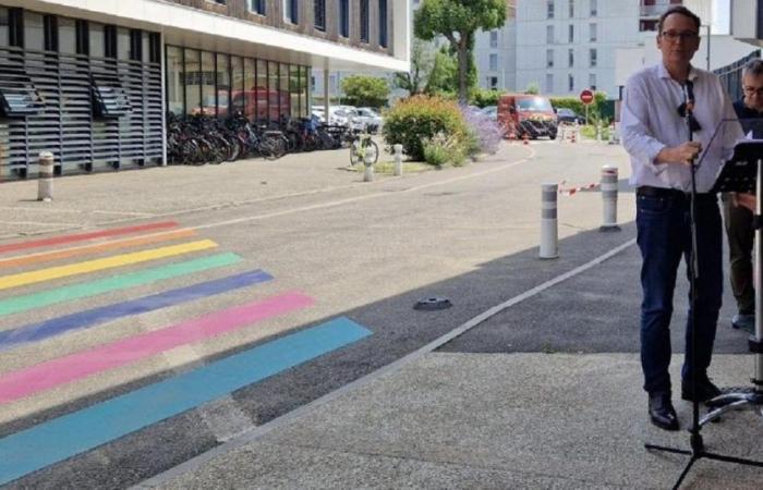 A rainbow pedestrian crossing inaugurated in a hospital, a first in France