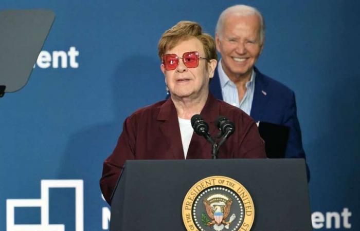 Biden on stage with Elton John to celebrate the LGBTQ+ movement