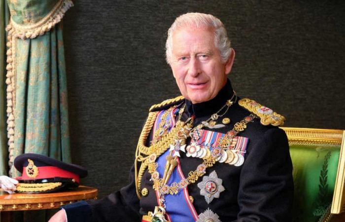 New official portrait of King Charles III as a marshal, adorned with all his distinctions