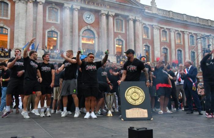 Stade Toulousain celebrates the Brennus Shield and the European Cup at Place du Capitole, relive the evening