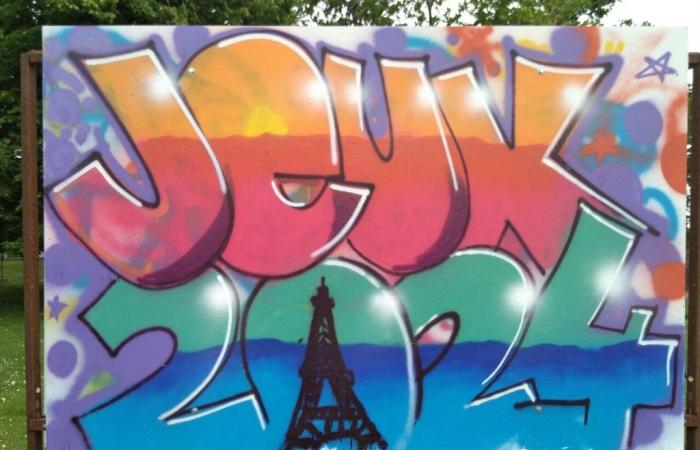 2024 Olympics: eight spray paint panels exhibited in Fresnay-sur-Sarthe