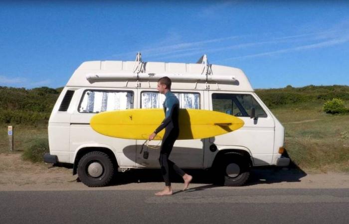 After a two-month road trip, he made a documentary film on Breton surfing