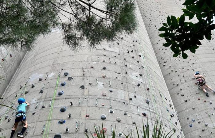 In Bordeaux, 33-meter-high grain silos transformed into a climbing wall