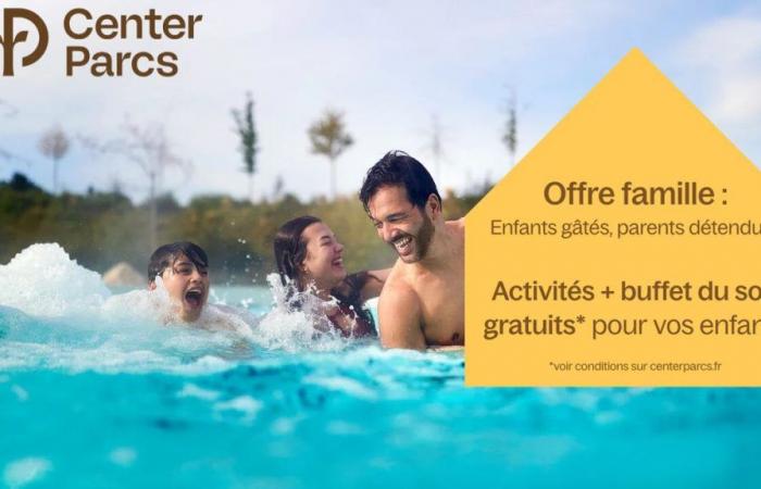 Center Parcs flash offer: enjoy free dinners and free activities for your children