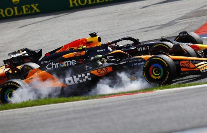 in video, the clash between Verstappen and Norris at the end of the Austrian Grand Prix