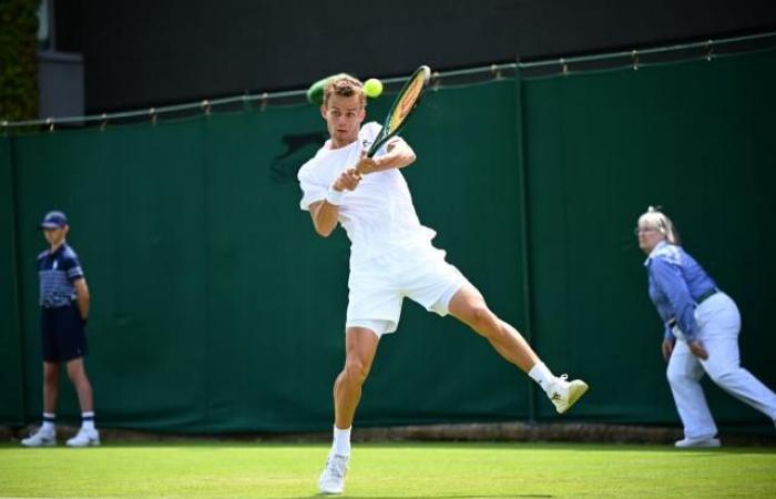 Luca Van Assche bats with Fabio Fognini in the premier tour of Wimbledon
