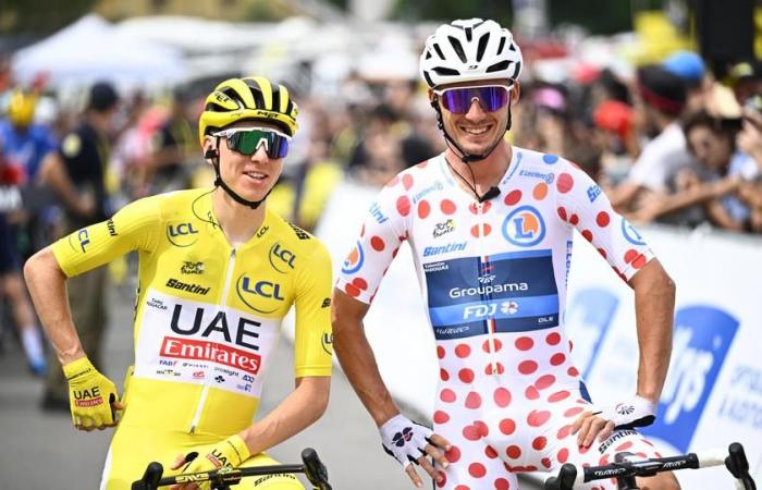 Why is Frenchman Valentin Madouas wearing the polka dot jersey when he is second in the standings?