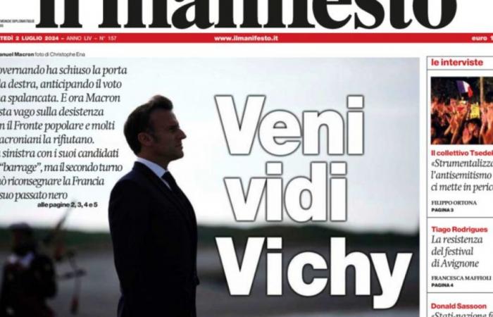 The RN’s score and that of the Macron camp inspire a shocking title in this Italian daily