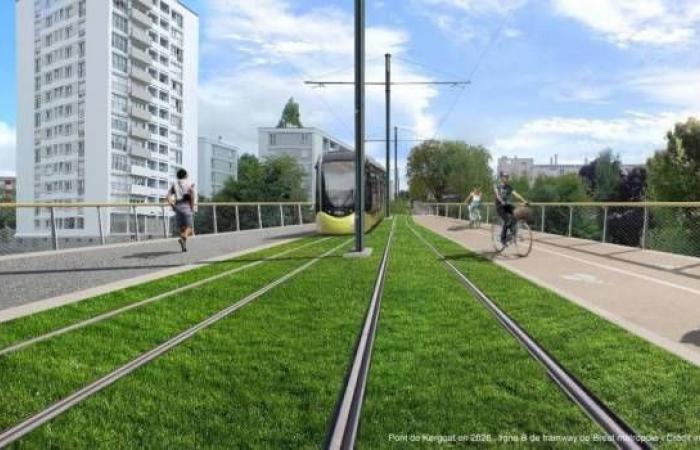 Brest tramway: The first stone of the Kergoat bridge laid