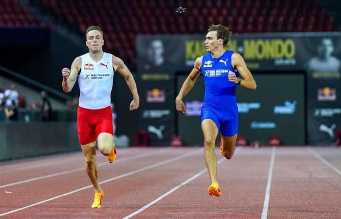 Star
      pole
      vaulter
      Mondo
      Duplantis
      delivers
      stunning
      performance
      by
      beating
      400m
      hurdles
      world
      record
      holder
      in
      the
      100m