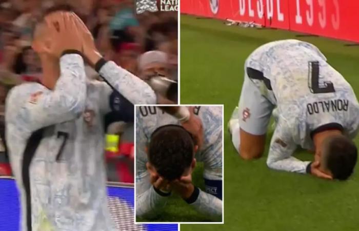 Cristiano
      Ronaldo
      ‘breaks
      down’
      after
      scoring
      history-making
      Portugal
      goal
      against
      Croatia