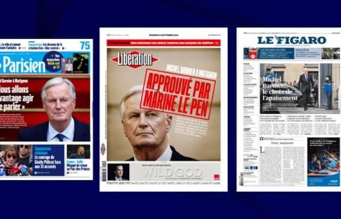 “The
      outrage”,
      “the
      choice
      of
      appeasement”…
      The
      front
      pages
      of
      the
      press
      after
      the
      arrival
      of
      Michel
      Barnier
      at
      Matignon