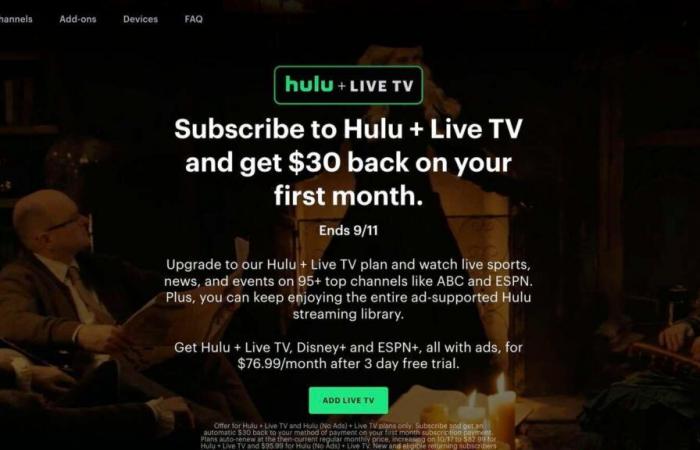 Hulu
      +
      Live
      TV
      Will
      Give
      You
      $30
      Back
      When
      You
      Sign
      Up
      This
      Week