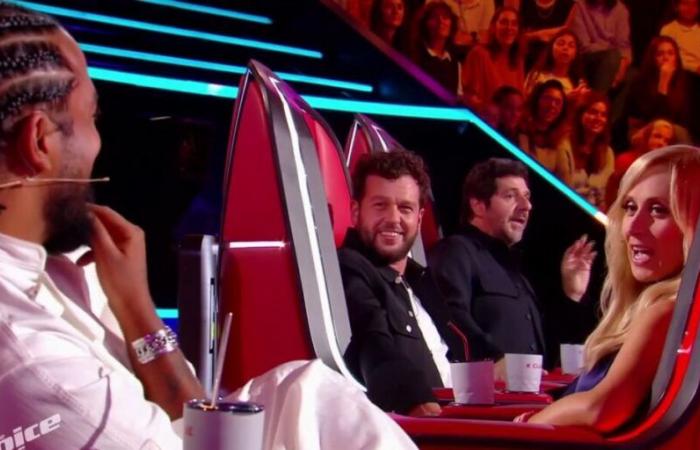 Lara
      Fabian
      slightly
      annoyed
      by
      a
      gesture
      from
      Slimane
      in
      The
      Voice
      Kids
      2024