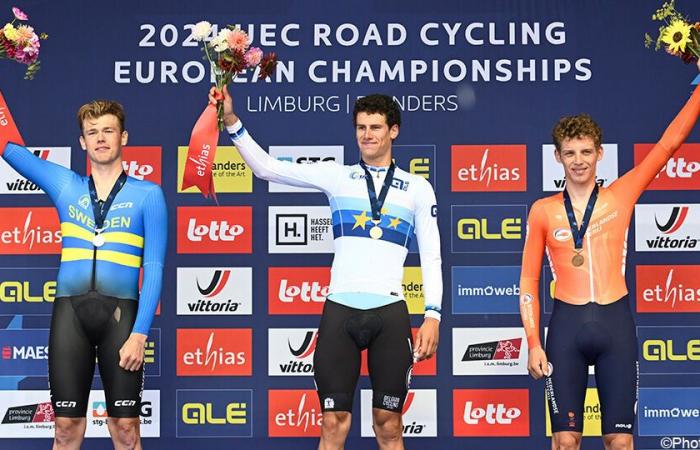 Three
      times
      gold
      in
      a
      row:
      Alec
      Segaert
      extends
      his
      European
      time
      trial
      title
      among
      the
      promising
      young
      riders