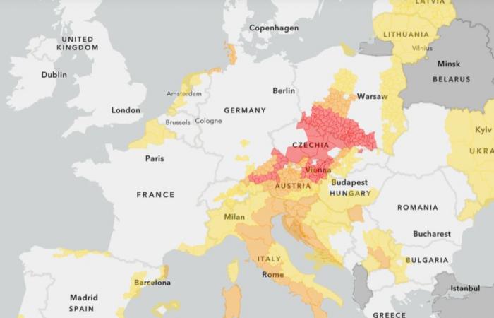 Due
      to
      a
      cold
      drop,
      torrential
      rains
      are
      expected
      in
      Central
      Europe
      in
      the
      coming
      days