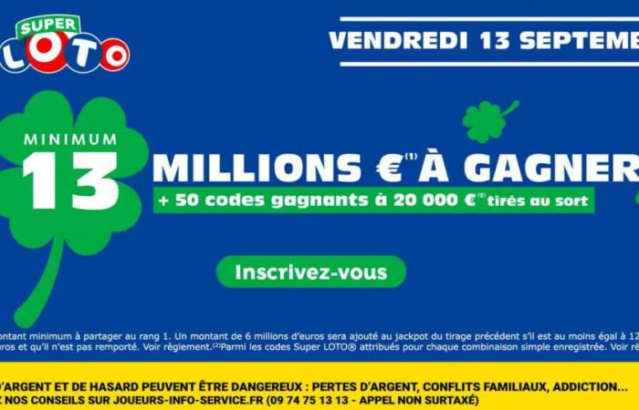 try
      to
      win
      the
      jackpot
      of
      13
      million
      euros
      this
      Friday
      the
      13th